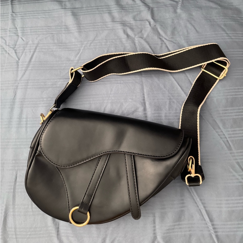 Black Leather Crossbody Bag